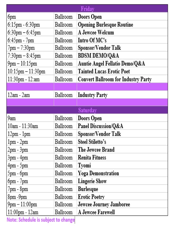 Ballroom Schedule